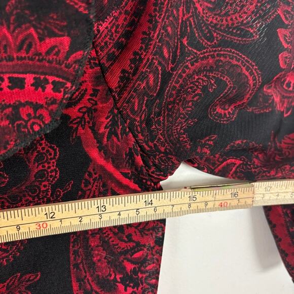 Vintage Y2K Paisley Print Dress Red/Black Women’s M — Edgy Alt Clubwear - Picture 6 of 7